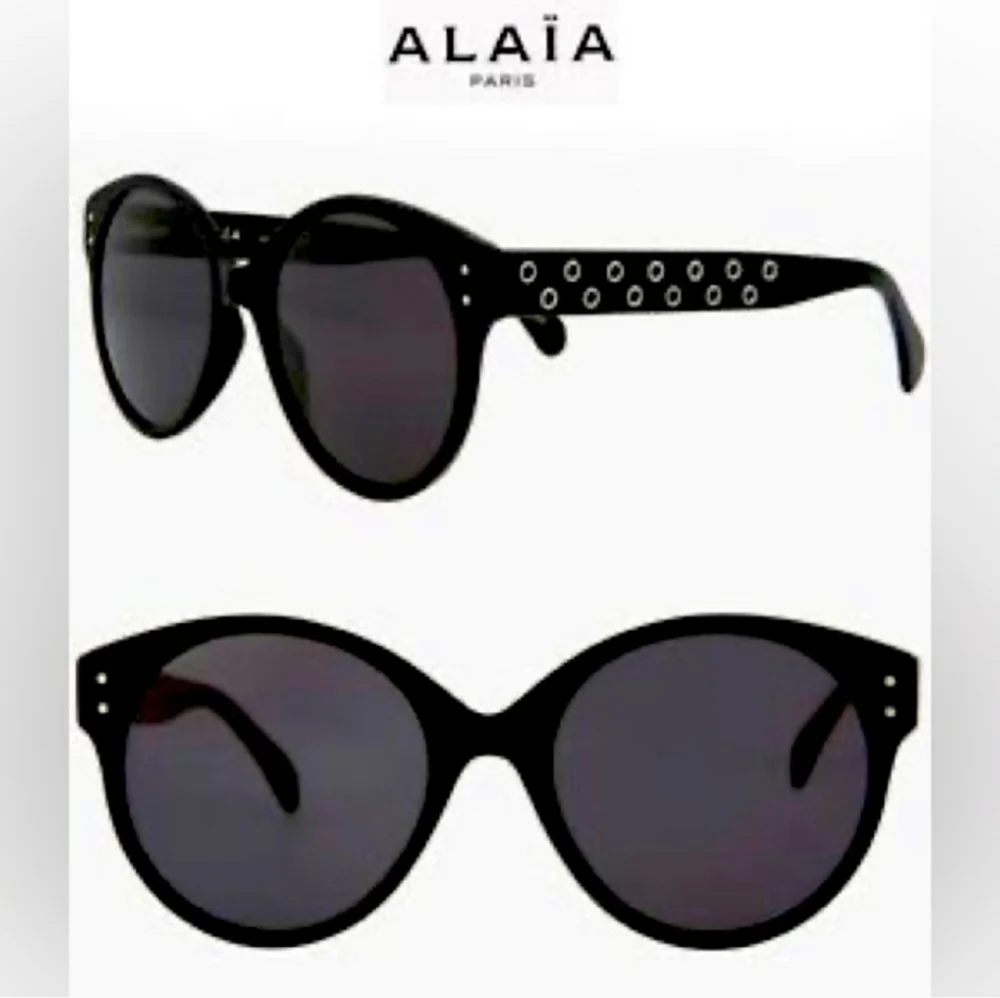 ALAIA 54mm Black Round Sunglasses NEW